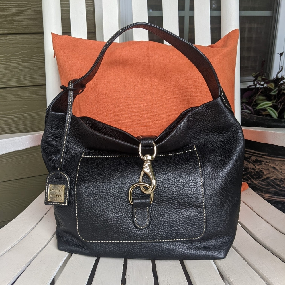 Dooney & Bourke Women's Medium Annalisa Lock Sac Black Pebble Leather Hobo Bag